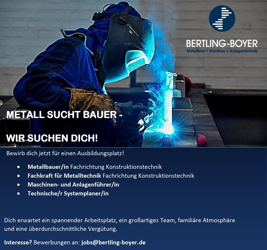 Ausbildungsplätze Metall sucht Bauer