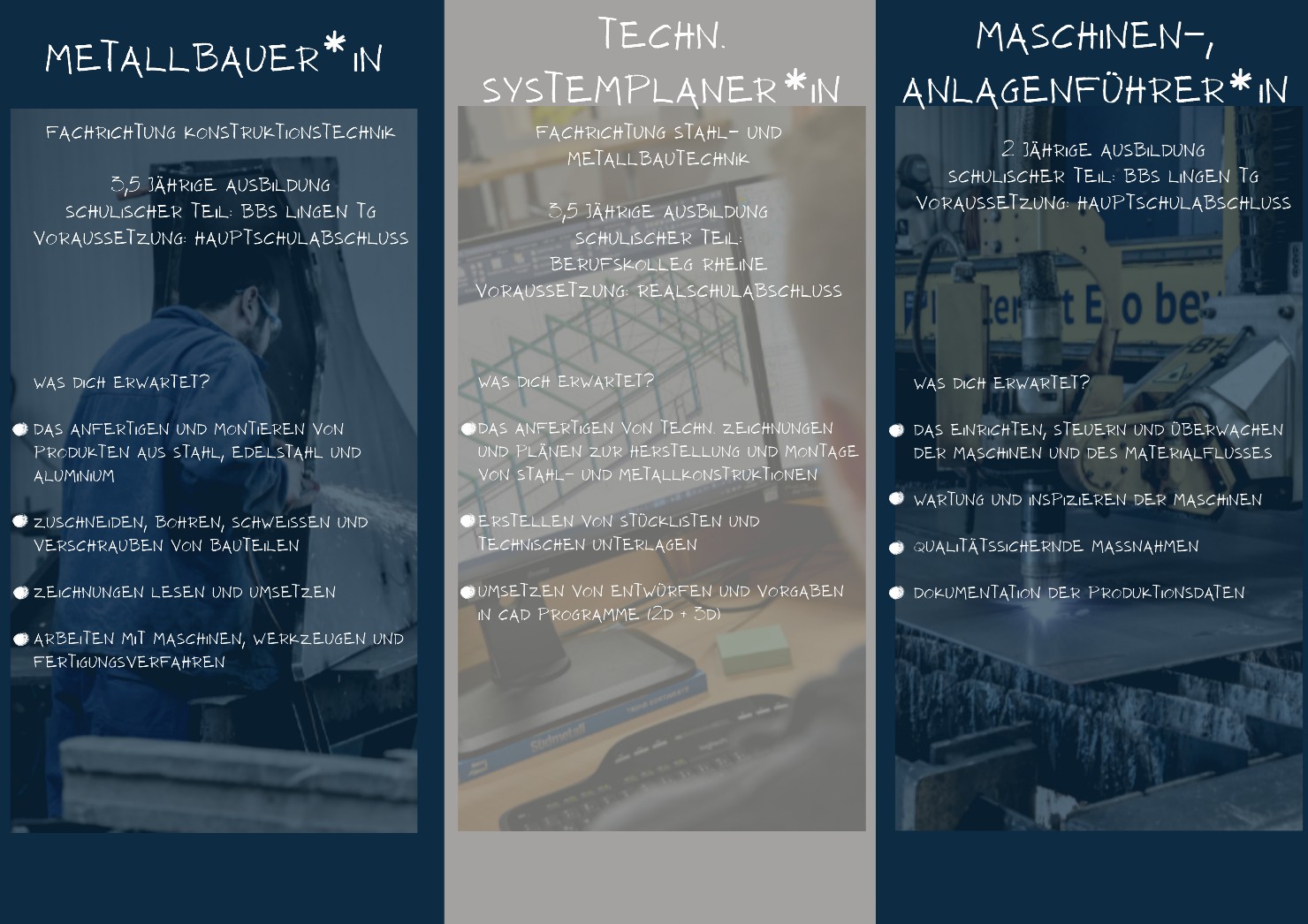 Ausbildungsplätze Metall sucht Bauer